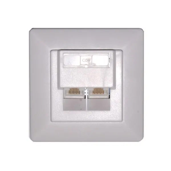 XtendLan Zásuvka 2x RJ-45, Cat5e, nestíněná pod omítku, šikmý vývod