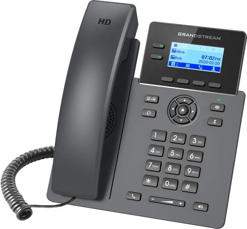 Grandstream GRP2602P SIP telefon, 2,21" LCD podsv. displej, 4 SIP účty, 2x100Mbit port, PoE