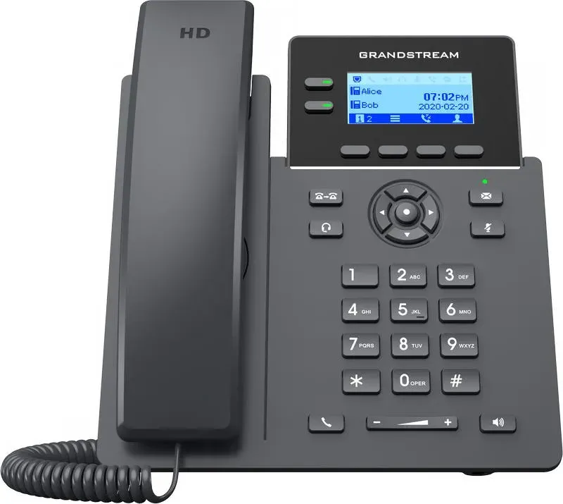 Grandstream GRP2602P SIP telefon, 2,21" LCD podsv. displej, 4 SIP účty, 2x100Mbit port, PoE