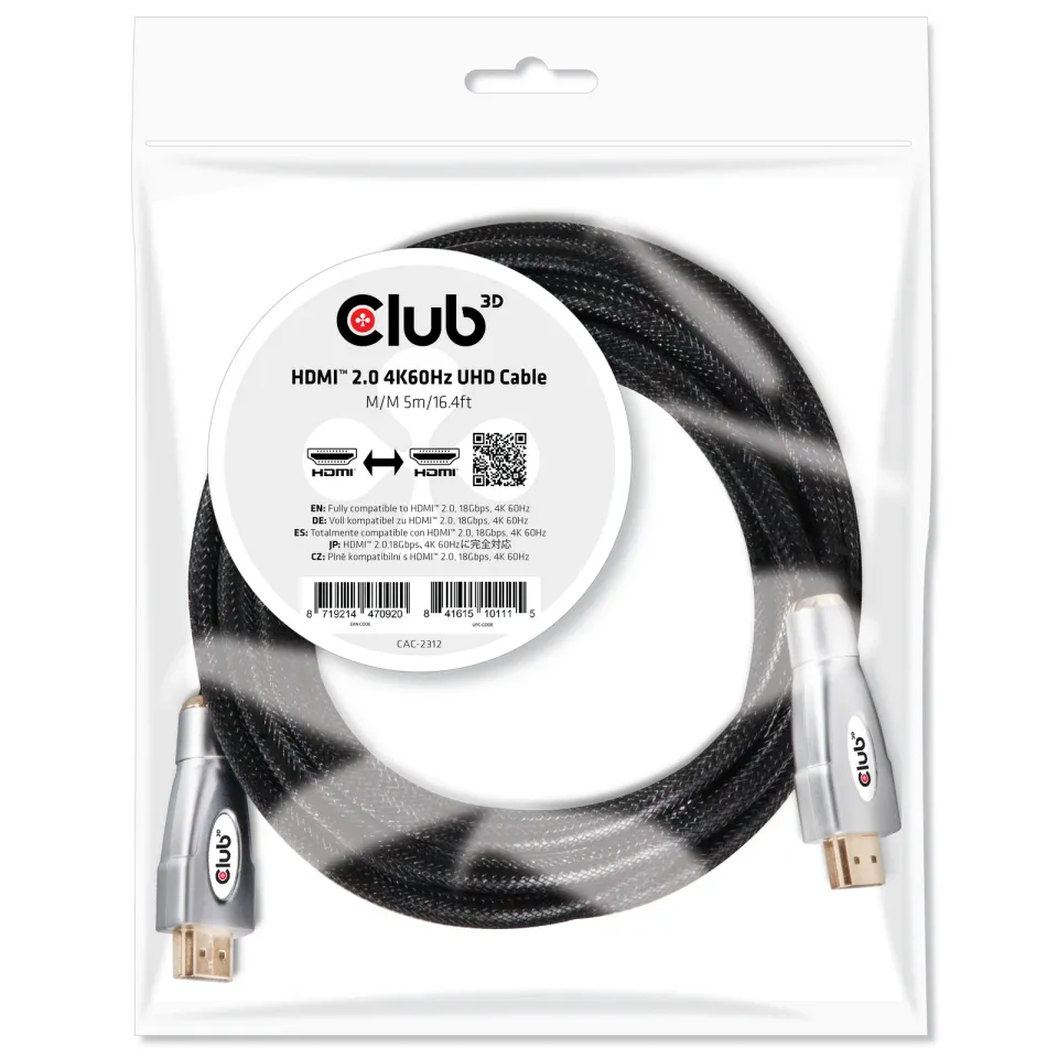 Club3D Kabel HDMI 2.0, High Speed 4K60Hz UHD (M/M), 5m