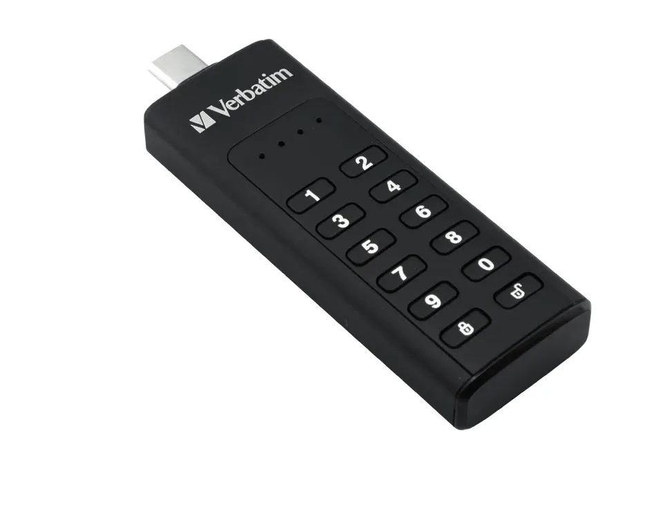 VERBATIM USB C 3.1 Drive 128 GB - Keypad Secure (R:160/W:150 MB/s) GDPR