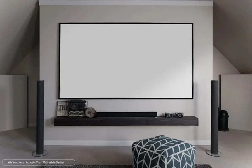 ELITE SCREENS plátno v pevném rámu 100" (254cm)/ 16:10/ 134,6×215,4cm/ gain 1.1/ CineWhite/ bezrámové