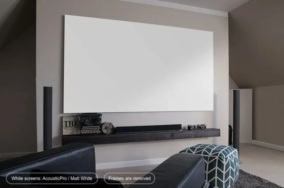 ELITE SCREENS plátno v pevném rámu 100" (254cm)/ 16:10/ 134,6×215,4cm/ gain 1.1/ CineWhite/ bezrámové