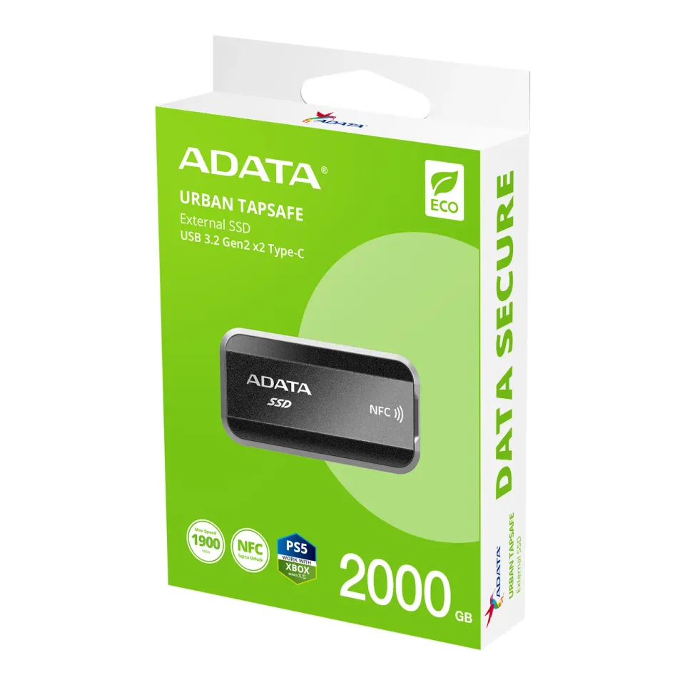 ADATA URBAN TAPSAFE/2TB/SSD/Externí/Černá/5R
