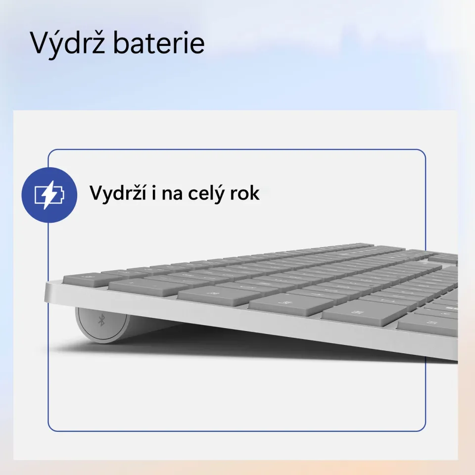 Microsoft Surface Keyboard (2. edice) commercial/Bezdrátové Bluetooth/CZ/SK/Šedá