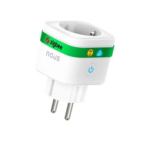 NOUS A7Z smart plug, chytrá zásuvka DE/Schuko (bez kolíku), ZigBee 16A, s měřením, kompatibilní s ZigBee