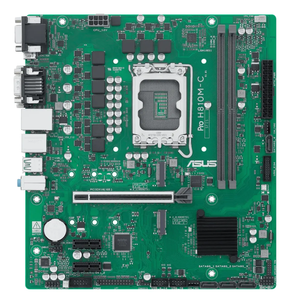 ASUS MB Sc LGA1851 PRO H810M-C-CSM, 2xDDR5, 1xDP, 1xHDMI, 1xVGA, 1xDVI-D, mATX