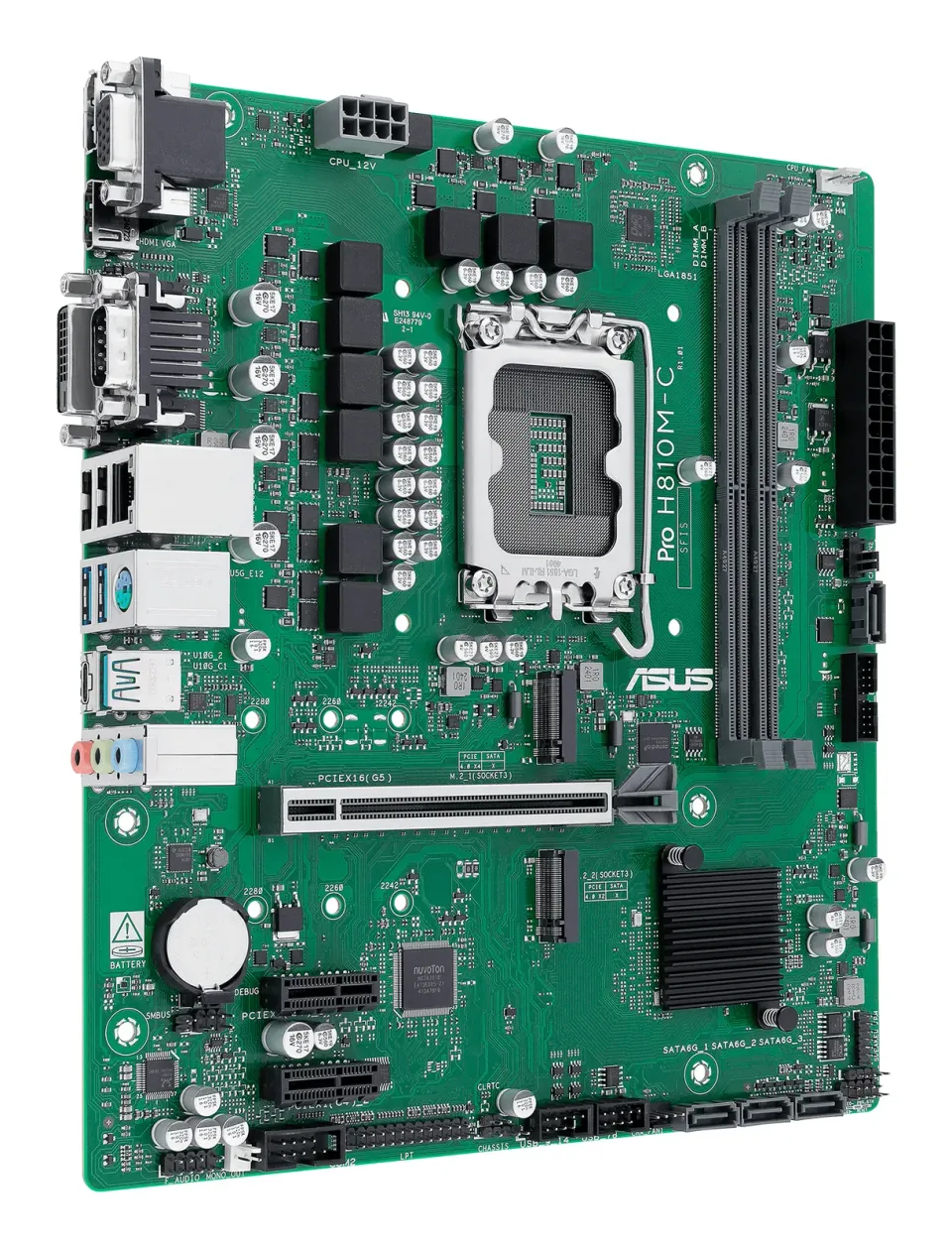 ASUS MB Sc LGA1851 PRO H810M-C-CSM, 2xDDR5, 1xDP, 1xHDMI, 1xVGA, 1xDVI-D, mATX