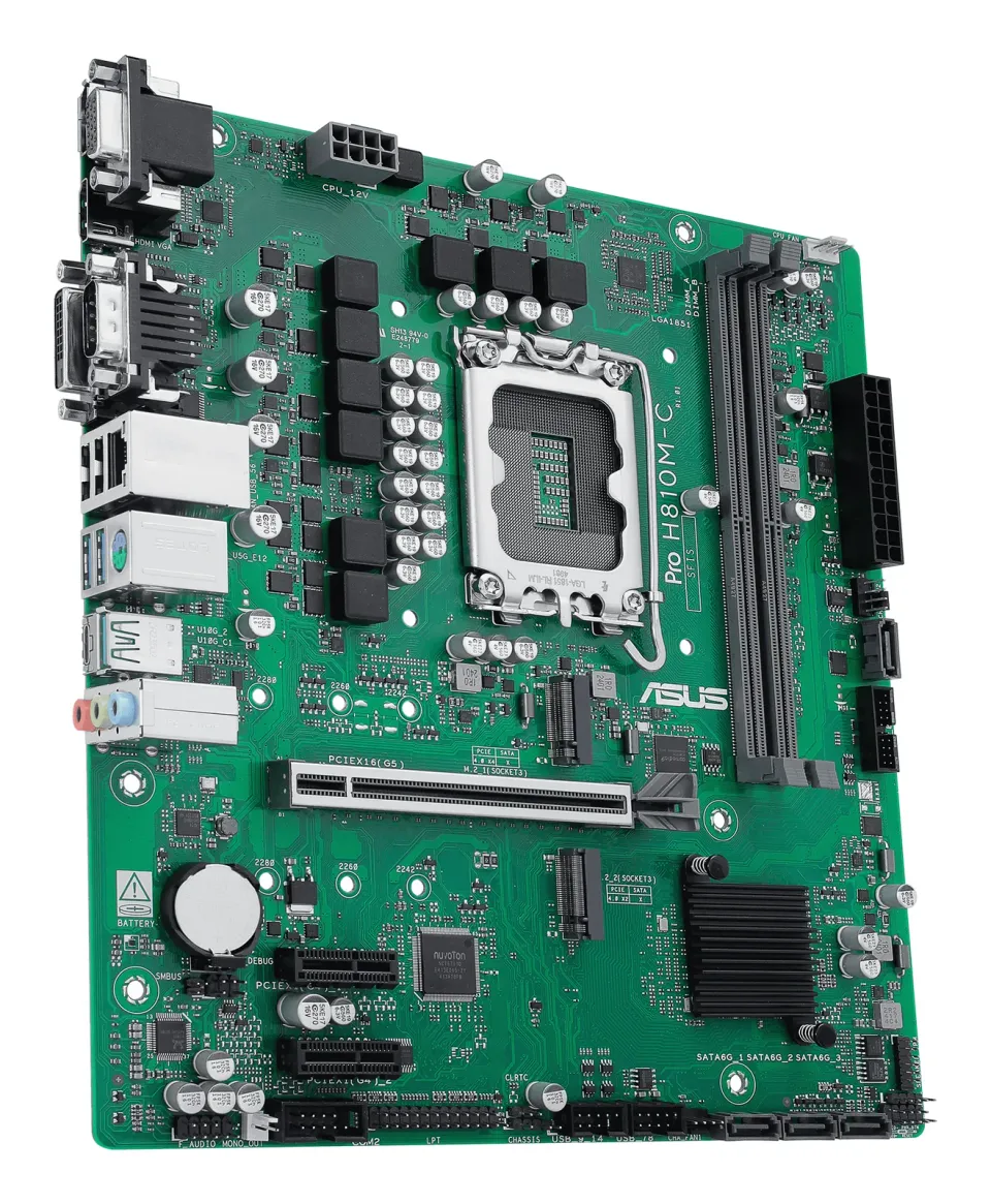 ASUS MB Sc LGA1851 PRO H810M-C-CSM, 2xDDR5, 1xDP, 1xHDMI, 1xVGA, 1xDVI-D, mATX