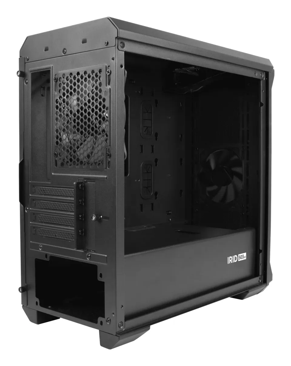 Počítačová skříň Genesis IRID 503 V2/Micro Tower/Transpar./Černá