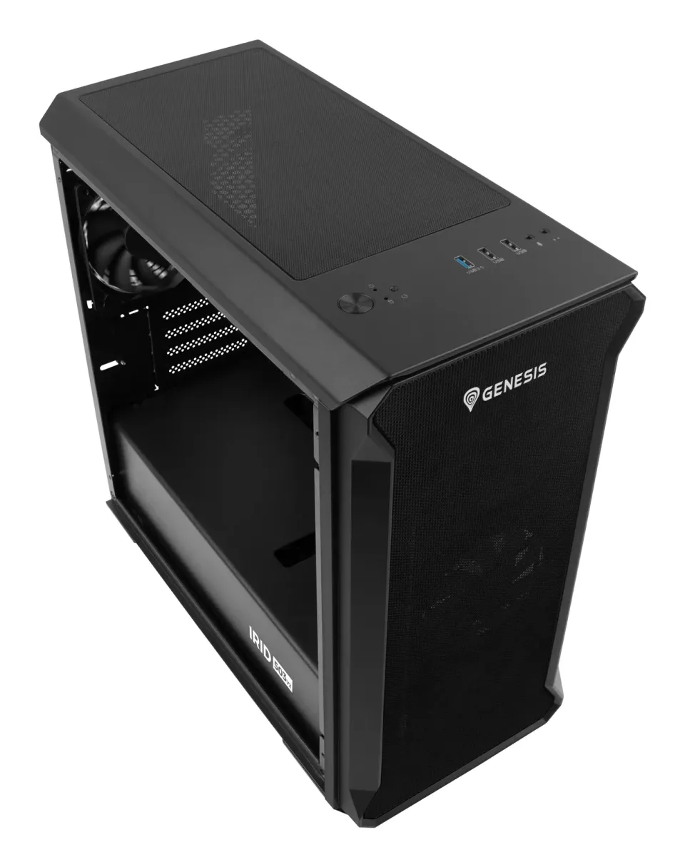 Počítačová skříň Genesis IRID 503 V2/Micro Tower/Transpar./Černá