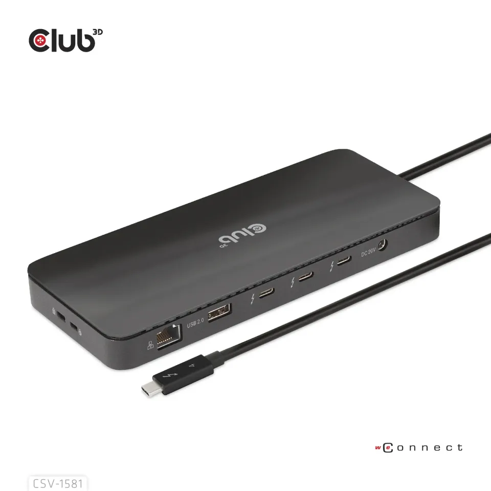Club3D Dokovací stanice USB-C 11v1, 2xDP, 3xUSB-C, 3xUSB, 1xRJ45, čtečka SD karet, černá