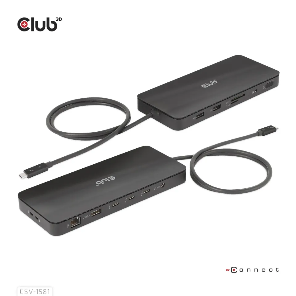 Club3D Dokovací stanice USB-C 11v1, 2xDP, 3xUSB-C, 3xUSB, 1xRJ45, čtečka SD karet, černá