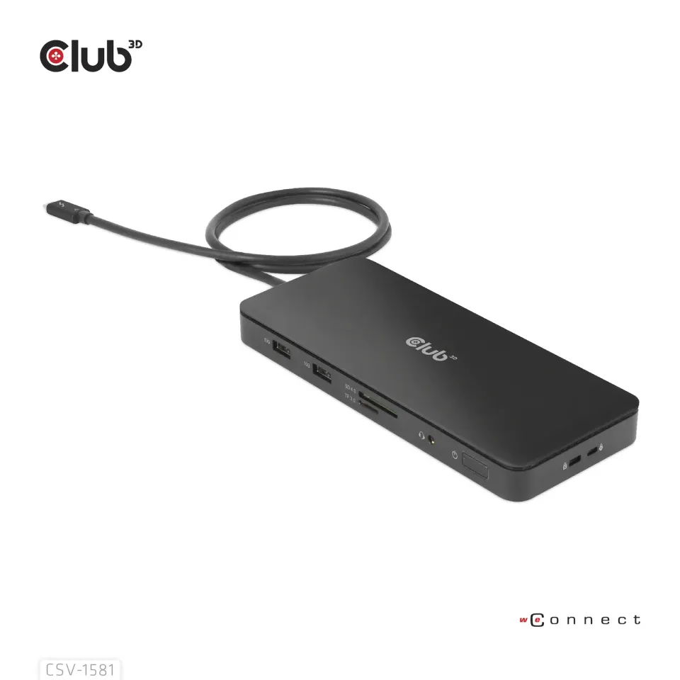 Club3D Dokovací stanice USB-C 11v1, 2xDP, 3xUSB-C, 3xUSB, 1xRJ45, čtečka SD karet, černá