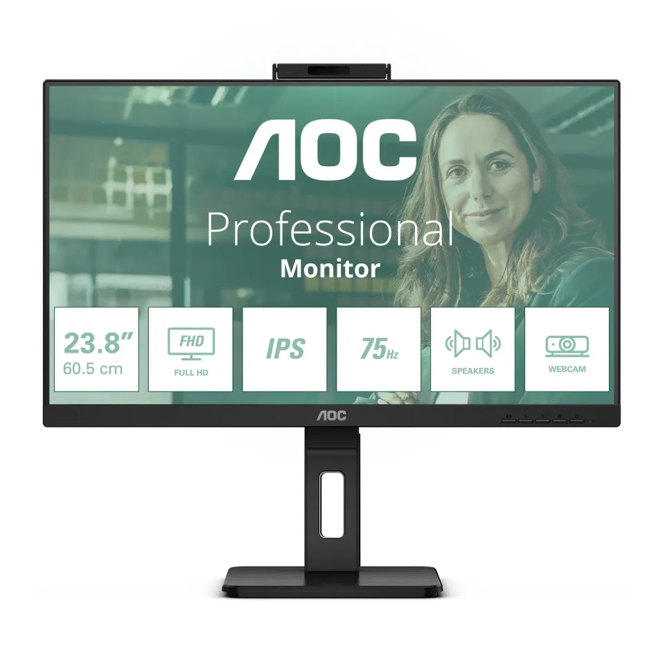 AOC LCD 24P3QW 23,8" IPS/1920x1080@75Hz/4ms/300cd/1000:1/2xHDMI/DP/4xUSB 3.2/Web
