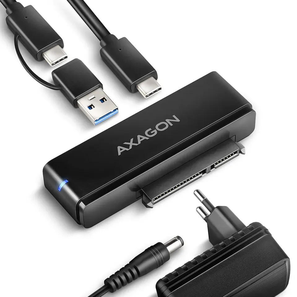 AXAGON ADSA-FPX, USB-C 10Gbps - SATA 6G, 2.5"/3.5" SSD/HDD FAST PORT X adaptér,
