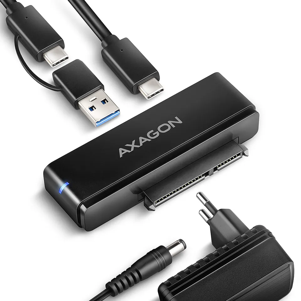 AXAGON ADSA-FPX, USB-C 10Gbps - SATA 6G, 2.5"/3.5" SSD/HDD FAST PORT X adaptér,