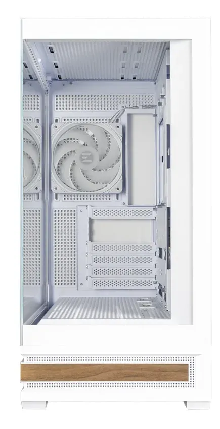 Zalman skříň P40 Namu / midT/ 4x120mm ARGB fan / 2xUSB 3.0 / USB-C / panoramatická / dřevěné doplňky / bílá