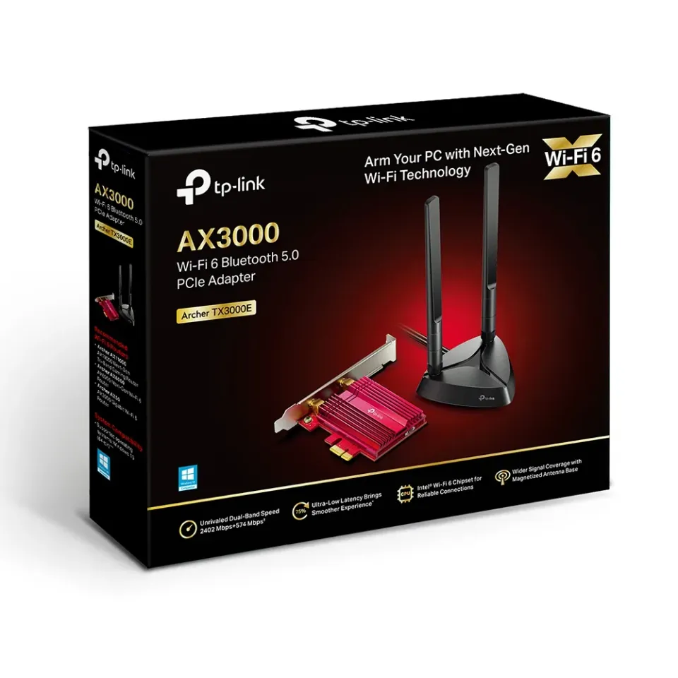 TP-LINK Archer TX3000E Adaptér PCIe AX3000 Wi-Fi 6 Bluetooth 5.0