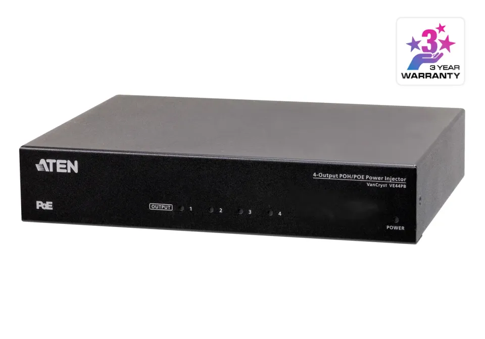 Aten 4-Output PoH/PoE Power Injector