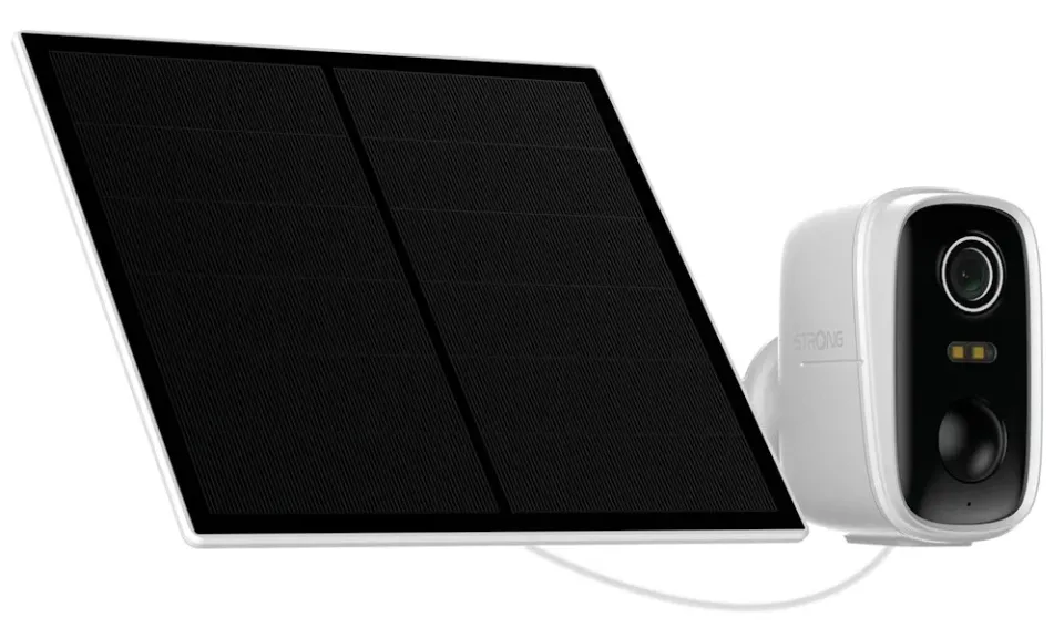 STRONG IP kamera FALKY-2KS/ bateriová/ solár/ Wi-Fi 6/ 3Mpix/ objektiv 3,2mm/ IP65/ duální noční vidění/ microSD/ bílá