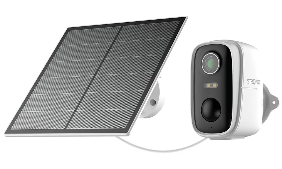STRONG IP kamera FALKY-2KS/ bateriová/ solár/ Wi-Fi 6/ 3Mpix/ objektiv 3,2mm/ IP65/ duální noční vidění/ microSD/ bílá