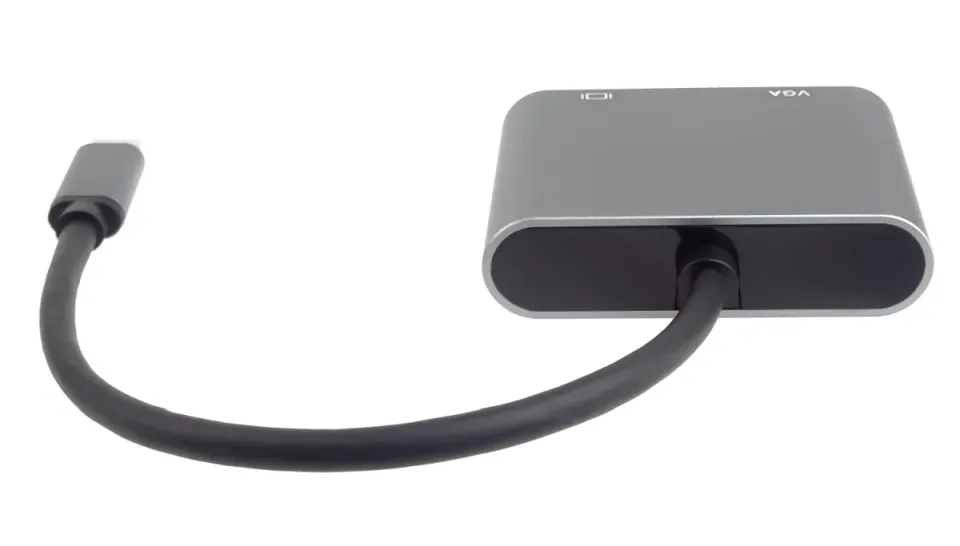 PremiumCord MST adaptér USB-C na HDMI + VGA, rozlišení 4K a FULL HD 1080p