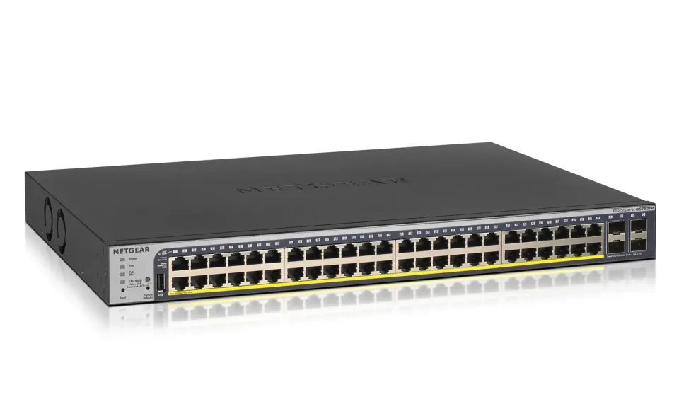 NETGEAR 48-Port Gigabit PoE+ (380W) SmartManaged Pro Switch with 4 SFP Ports