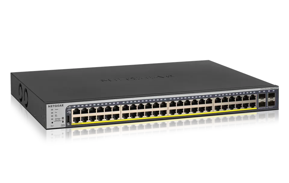 NETGEAR 48-Port Gigabit PoE+ (380W) SmartManaged Pro Switch with 4 SFP Ports