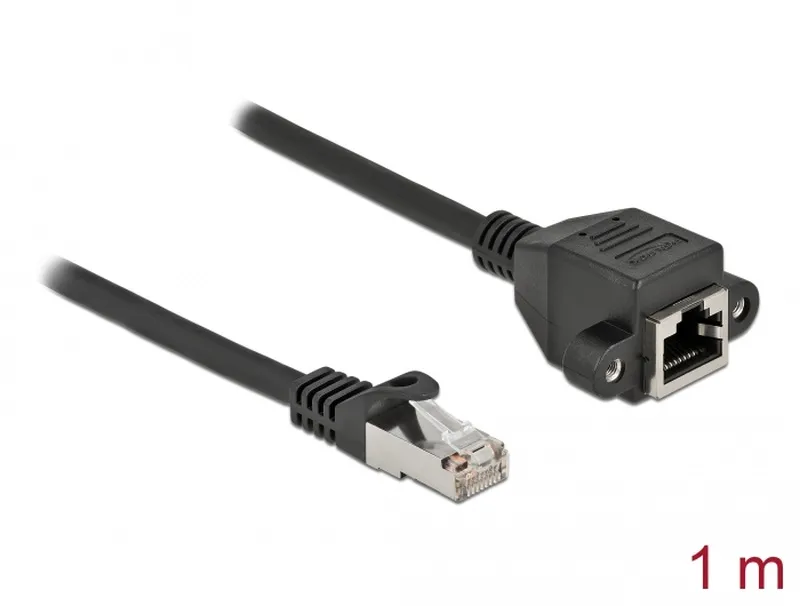 Delock Prodlužovací síťový kabel, ze zástrčky S/FTP RJ45 na zásuvku RJ45, Cat.6A