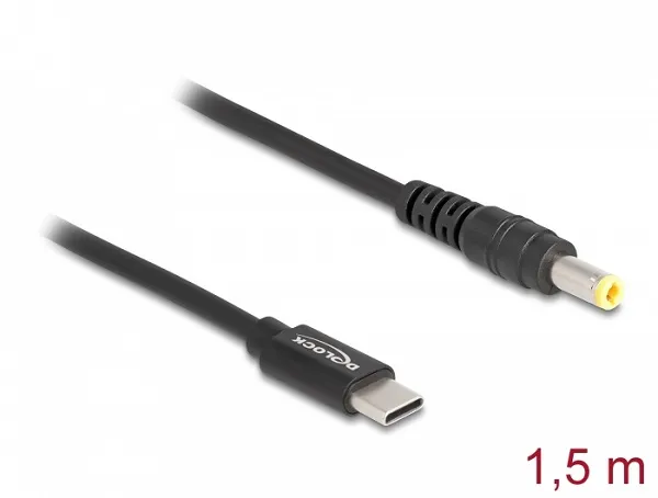 Delock Nabíjecí kabel pro laptop, ze zástrčky rozhraní USB Type-C na zástrčku 5,
