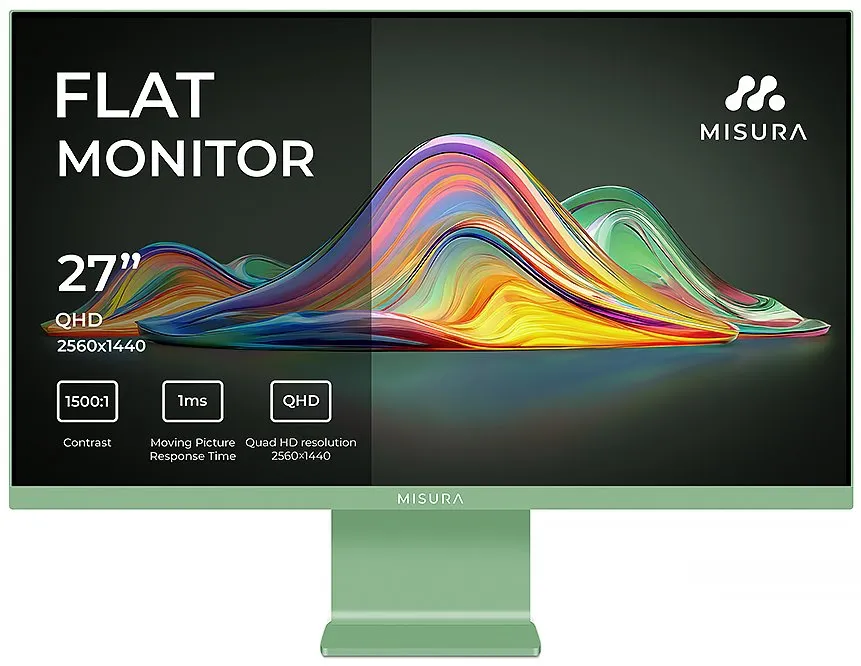 MISURA 27" LED VIVA P26M2741QKAP01/ IPS/ 2560x1440 (QHD)/ 1ms/ 350 cd/m2/ 1500:1/ HDMI/ DP/ USB-C/ pistáciově zelená