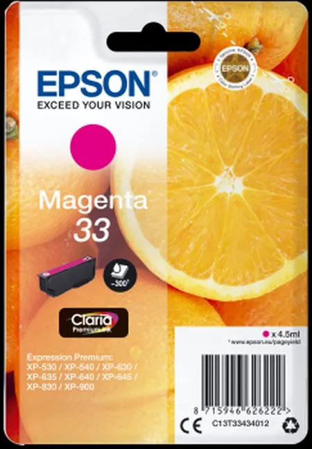 EPSON cartridge T3343 magenta (pomeranč)
