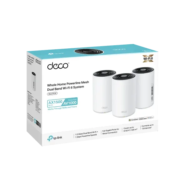 TP-Link Deco PX10(3-pack) AX1500 AV1000 Powerline Mesh System
