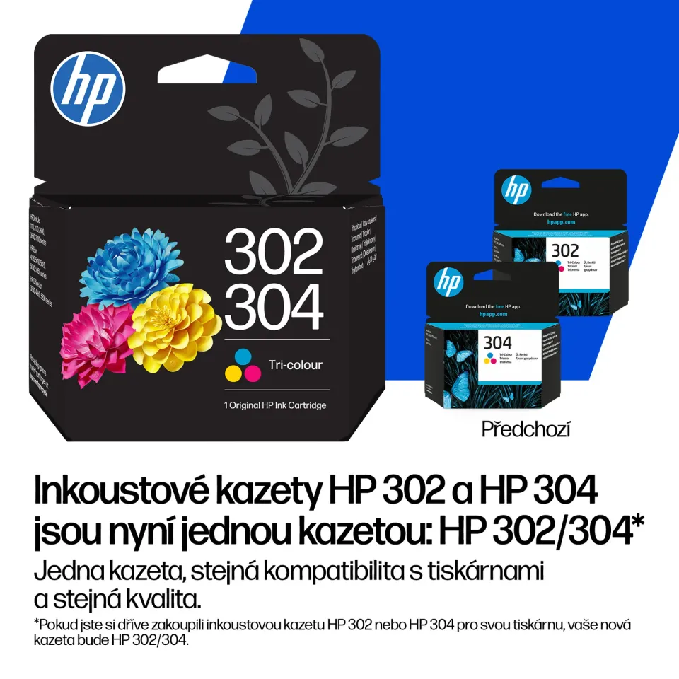 HP 302/304 tri-color inkoustová kazeta, B7RT6AE originál