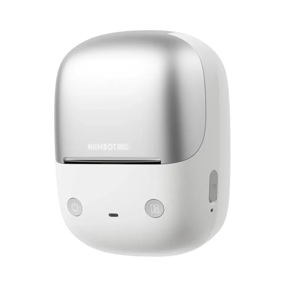 NIIMBOT B2 Pro – termotiskárna štítků 300 dpi, 20–50 mm, červeno-černý tisk, stříbrná + role 230 štítků