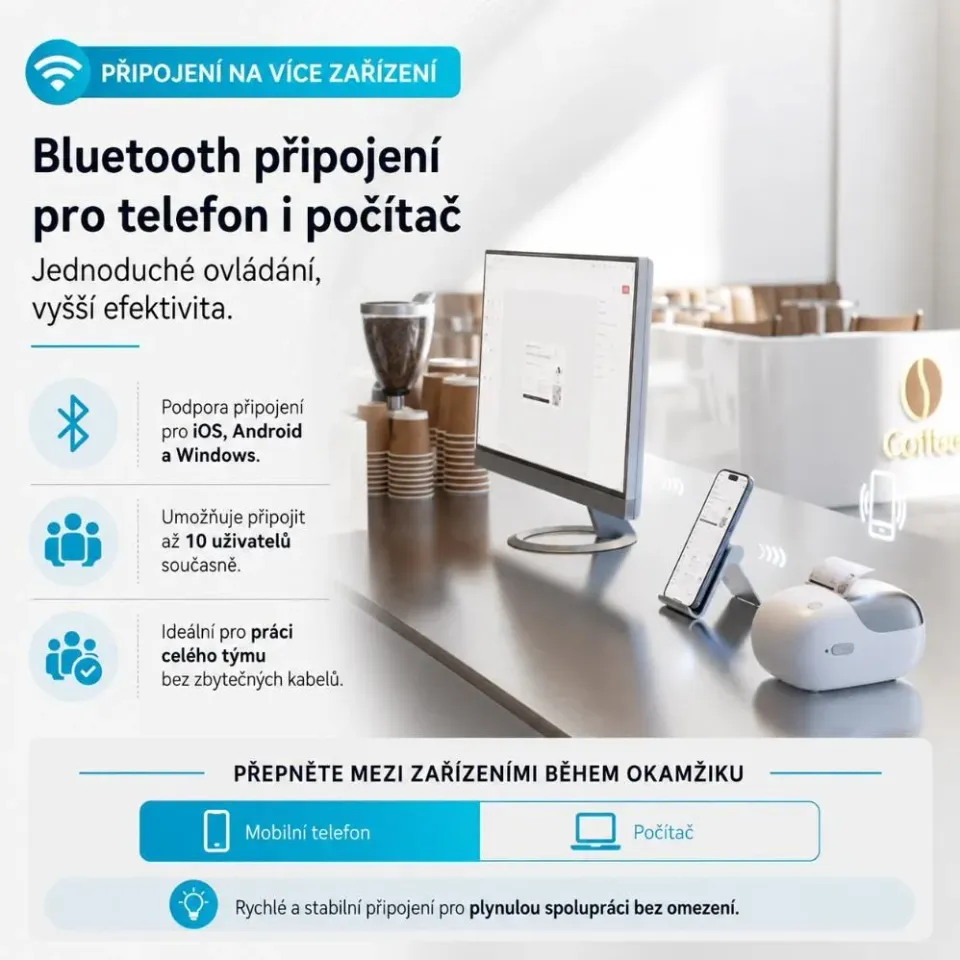 Niimbot Tiskárna štítků B2 PRO, stříbrná + role štítků 230 ks