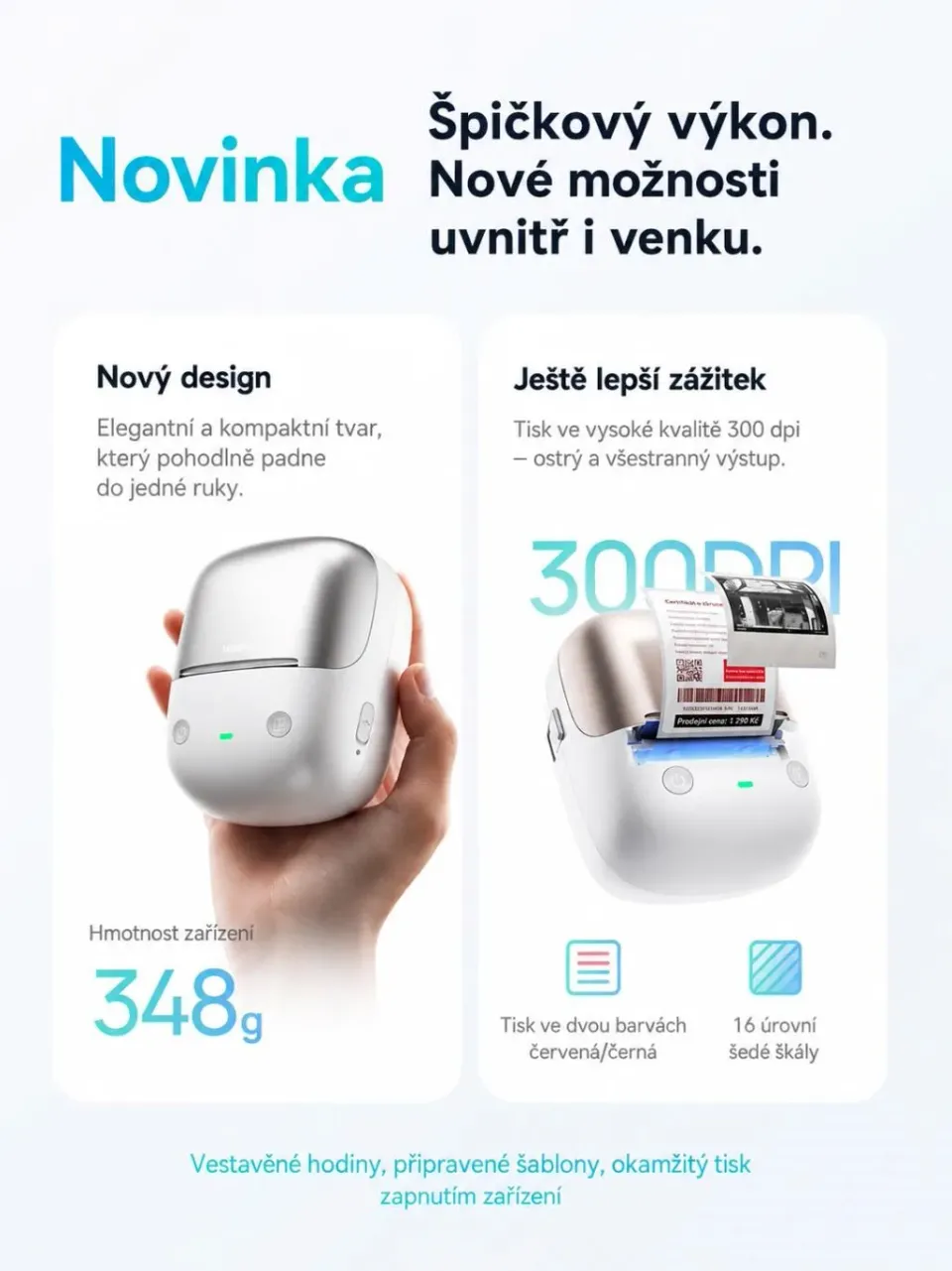 Niimbot Tiskárna štítků B2 PRO, stříbrná + role štítků 230 ks