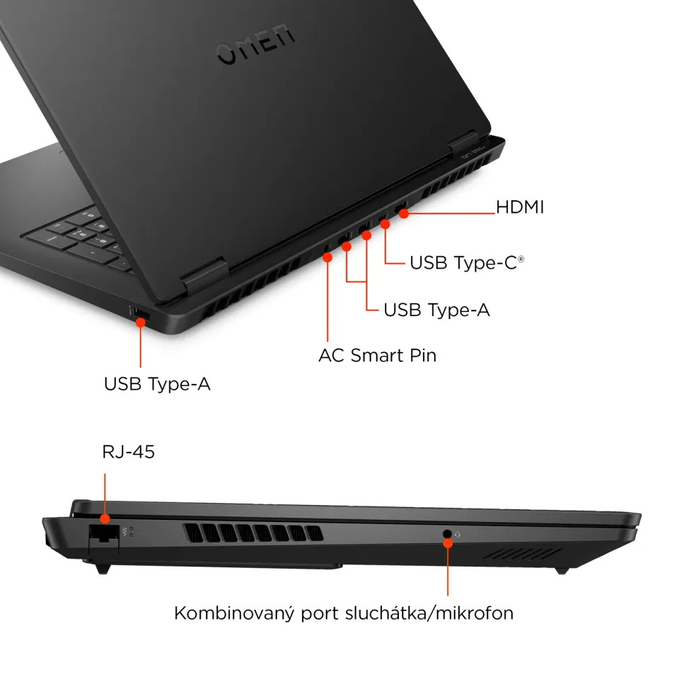 NTB OMEN 17-db1002nc, R5 340 AI (50 TOPs), 17.3"FHD 144Hz/300nits, 32GB/1TB, RTX5060/8GB, Win11, Black + 3m GamePass