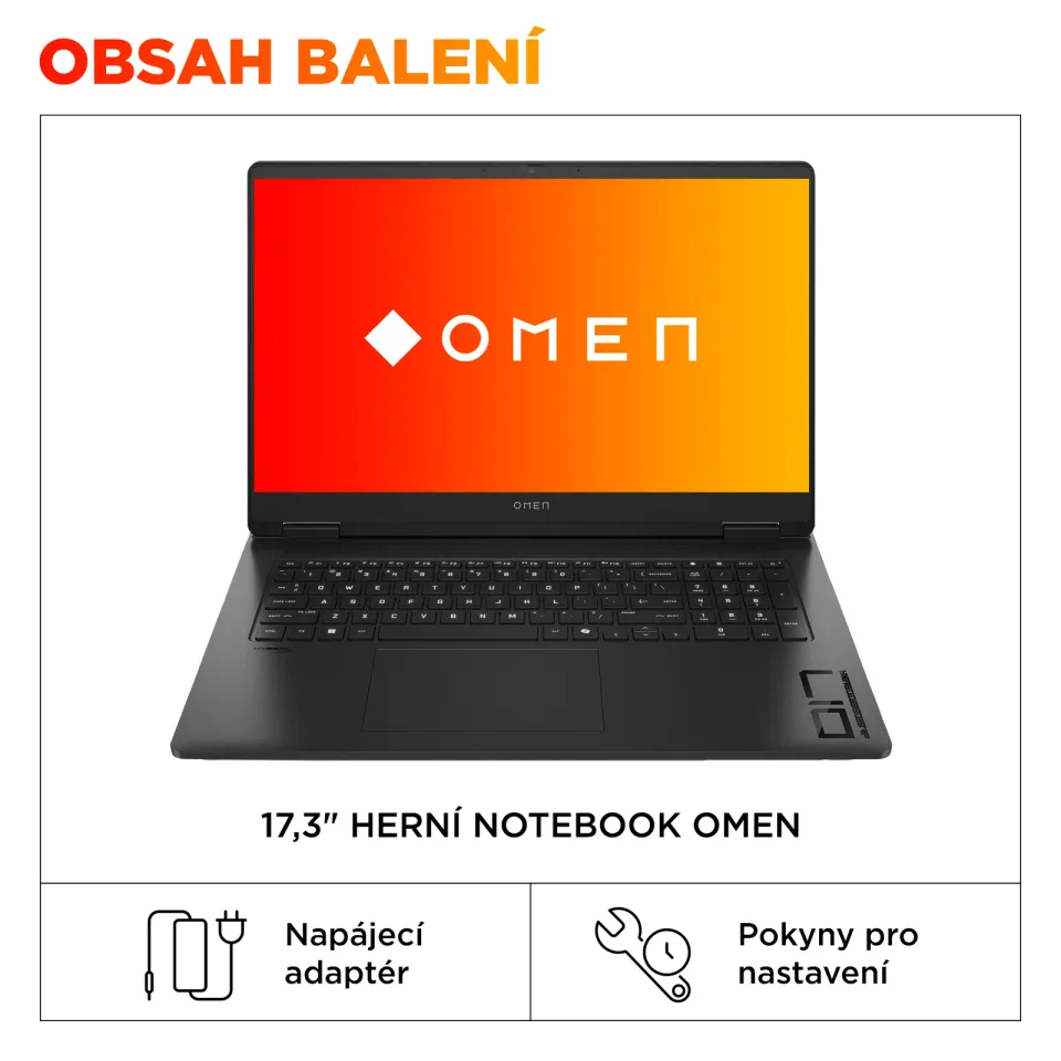 NTB OMEN 17-db1002nc, R5 340 AI (50 TOPs), 17.3"FHD 144Hz/300nits, 32GB/1TB, RTX5060/8GB, Win11, Black + 3m GamePass