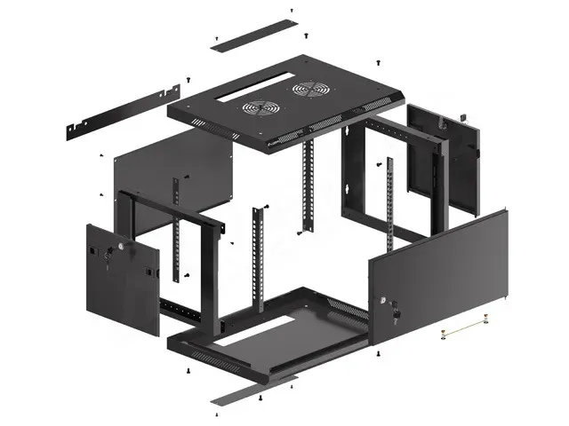 LANBERG Nástěnná jednodílná skříň 19" 6U/600x450, černá (RAL9004), plechové dveř