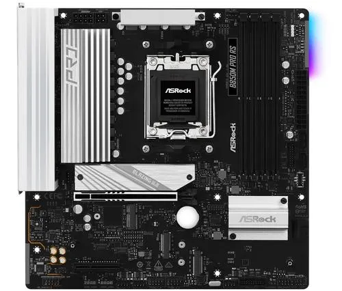 ASROCK B850M PRO RS (AM5, amd B850, 4xDDR5, PCIE 5.0, HDMI, 4xSATA3 +2xM.2, USB3.2 G2, GLAN 2,5G, mATX)