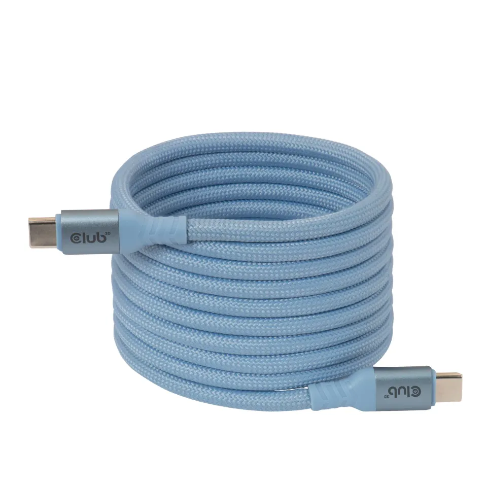 Club3D Kabel magnetický USB-C, 240W PD3.1, 480 Mbps, 2m, modrá