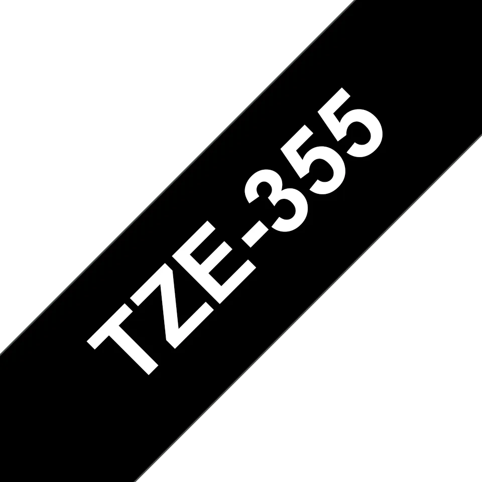 Brother - TZe-355, černá / bílá (24mm, laminovaná)