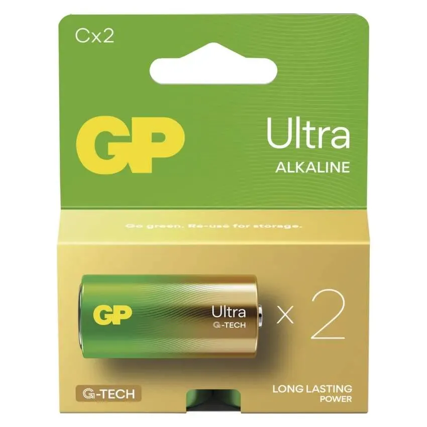 GP C Ultra alkalická (LR14) - 2 ks