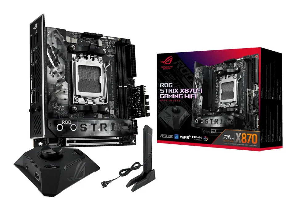 ASUS MB Sc AM5 ROG STRIX X870-I GAMING WIFI, AMD X870, 2xDDR5, 1xHDMI, 2xUSB4, WiFi, Mini-ITX