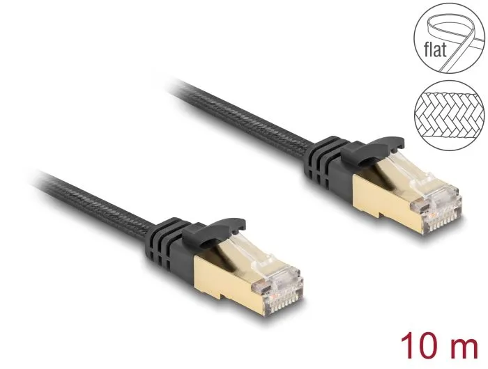 Delock Síťový kabel RJ45 s pleteným opláštěním, Cat.6A, ze zástrčky U/FTP na zás (80330)