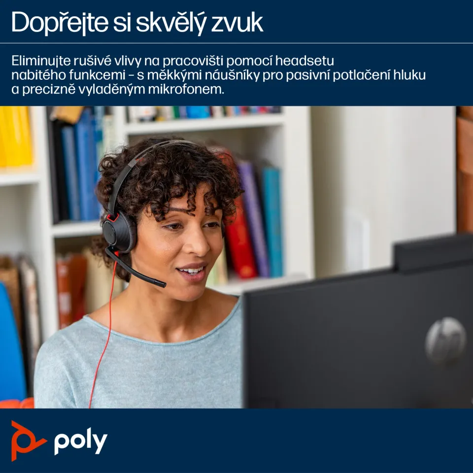 Poly Blackwire 5220 náhlavní souprava, 3.5 mm jack + USB-C/A adaptér, stereo (bulk)