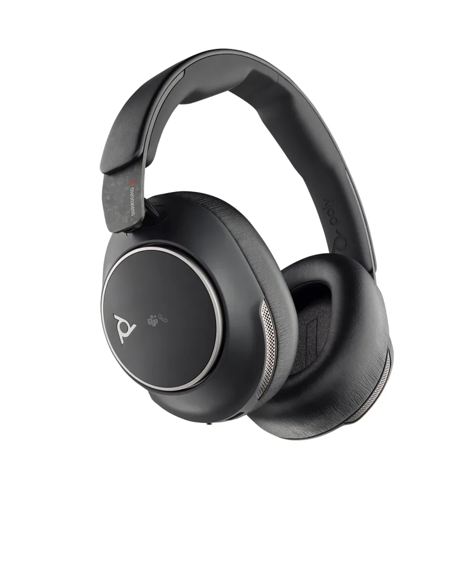 Poly Voyager Surround 80 MS Teams bezdrátová náhlavní souprava, BT700 USB-C adaptér, USB-C/A adaptér, stereo