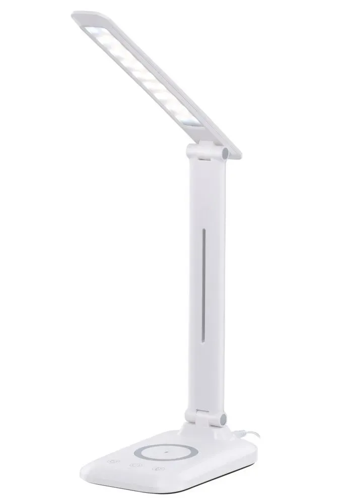 IMMAX LED stolní lampička LUMI/ Qi nabíjení/ 7W/ 300lm/ 12V/2A/ stmívatelná/ bílá